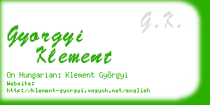 gyorgyi klement business card