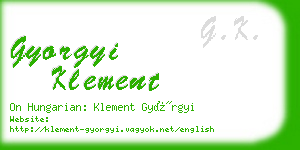 gyorgyi klement business card